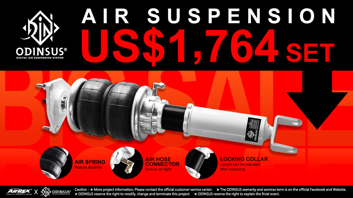 OdinSUS Struts by AirREX Digital Air Suspension Tagged "Mazda 3